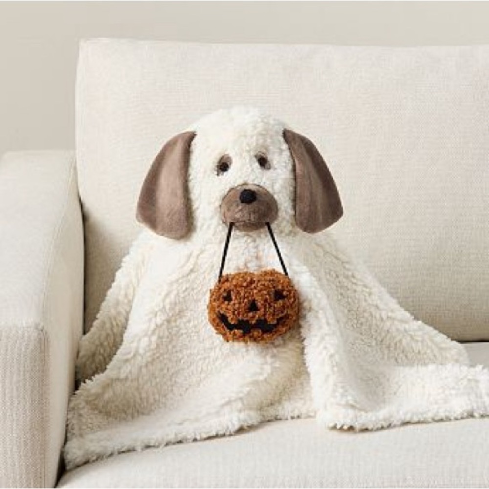 Pottery barn Doug the dog ghost pillow
